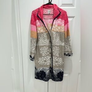 NIC+ZOE Pink and Light Pink Patterned Cardigan